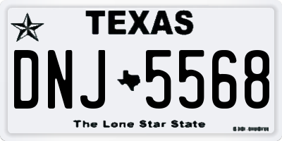TX license plate DNJ5568