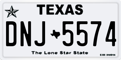 TX license plate DNJ5574