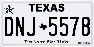 TX license plate DNJ5578