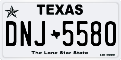 TX license plate DNJ5580