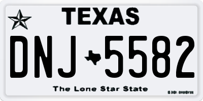 TX license plate DNJ5582