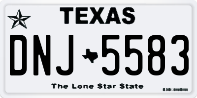 TX license plate DNJ5583