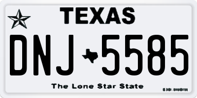 TX license plate DNJ5585