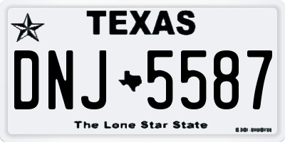TX license plate DNJ5587
