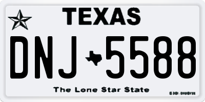 TX license plate DNJ5588
