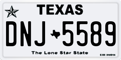 TX license plate DNJ5589