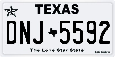 TX license plate DNJ5592