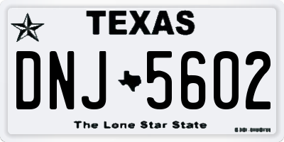TX license plate DNJ5602