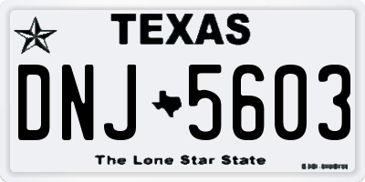 TX license plate DNJ5603