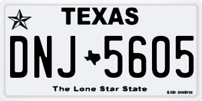 TX license plate DNJ5605