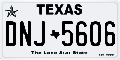 TX license plate DNJ5606