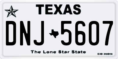TX license plate DNJ5607
