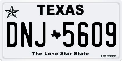 TX license plate DNJ5609