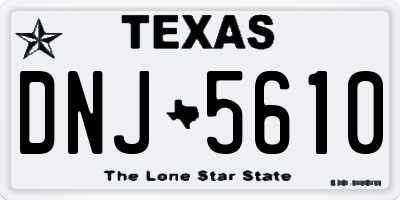 TX license plate DNJ5610