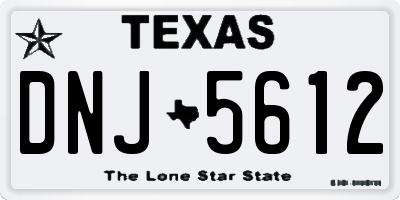 TX license plate DNJ5612