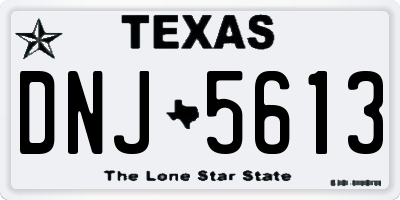 TX license plate DNJ5613