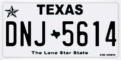 TX license plate DNJ5614