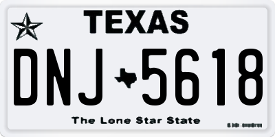 TX license plate DNJ5618