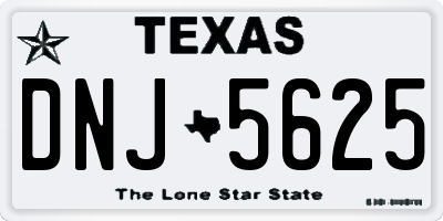 TX license plate DNJ5625