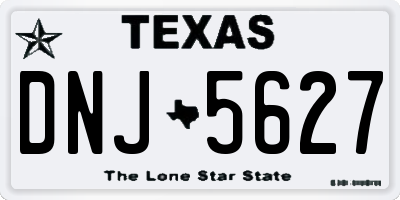 TX license plate DNJ5627