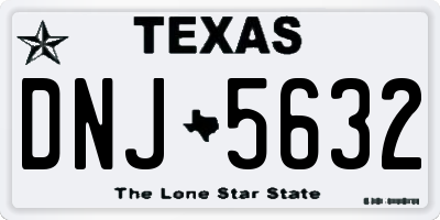TX license plate DNJ5632
