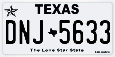 TX license plate DNJ5633
