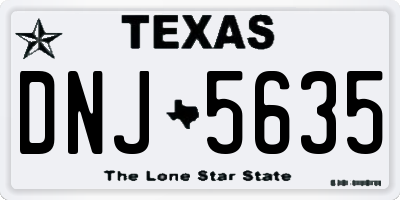 TX license plate DNJ5635