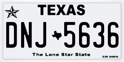 TX license plate DNJ5636