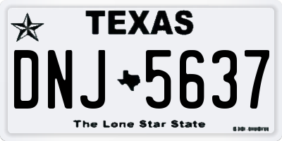 TX license plate DNJ5637