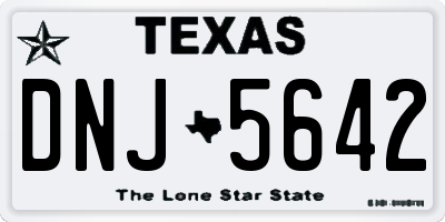 TX license plate DNJ5642