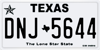 TX license plate DNJ5644