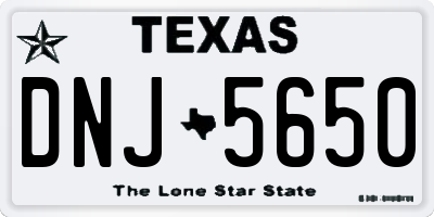 TX license plate DNJ5650