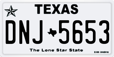TX license plate DNJ5653