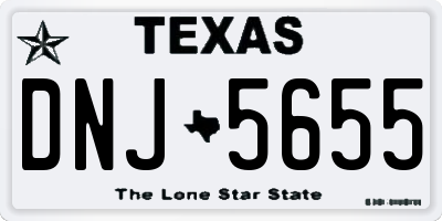 TX license plate DNJ5655