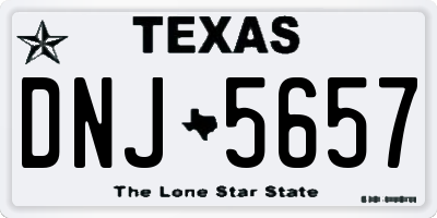 TX license plate DNJ5657