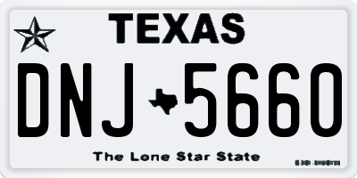 TX license plate DNJ5660