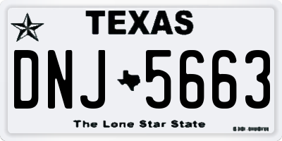 TX license plate DNJ5663