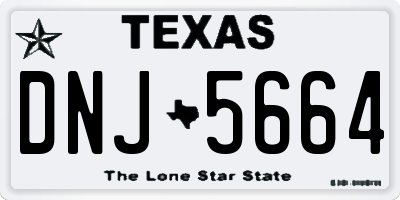 TX license plate DNJ5664