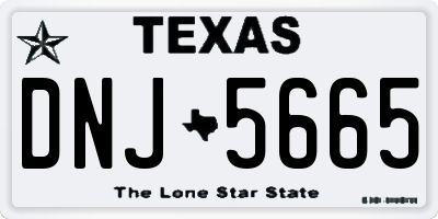 TX license plate DNJ5665