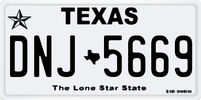 TX license plate DNJ5669