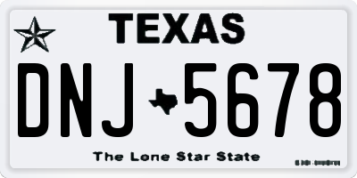 TX license plate DNJ5678