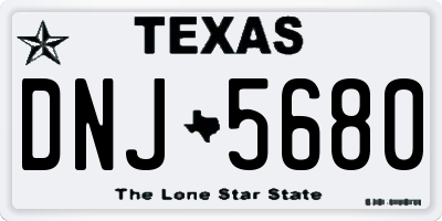 TX license plate DNJ5680