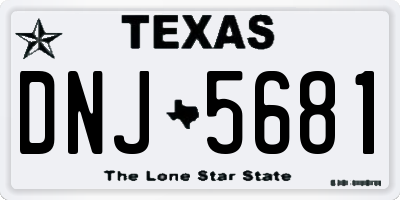 TX license plate DNJ5681