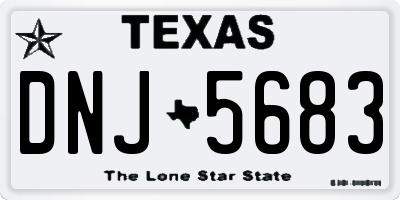 TX license plate DNJ5683