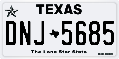 TX license plate DNJ5685