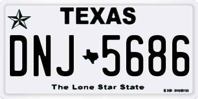 TX license plate DNJ5686