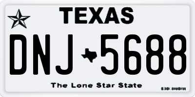 TX license plate DNJ5688