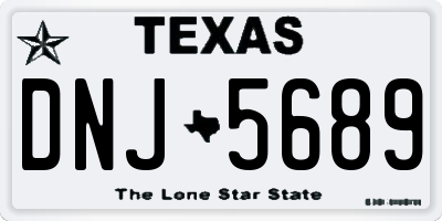 TX license plate DNJ5689
