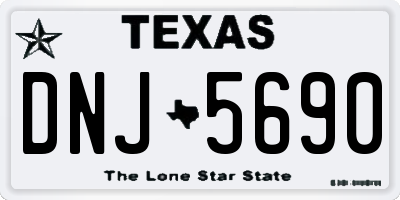 TX license plate DNJ5690