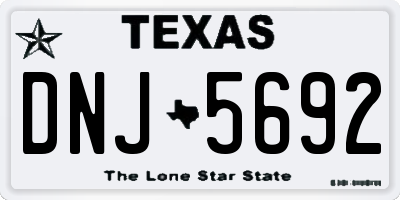 TX license plate DNJ5692